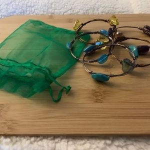 5 handmade bangle bracelets